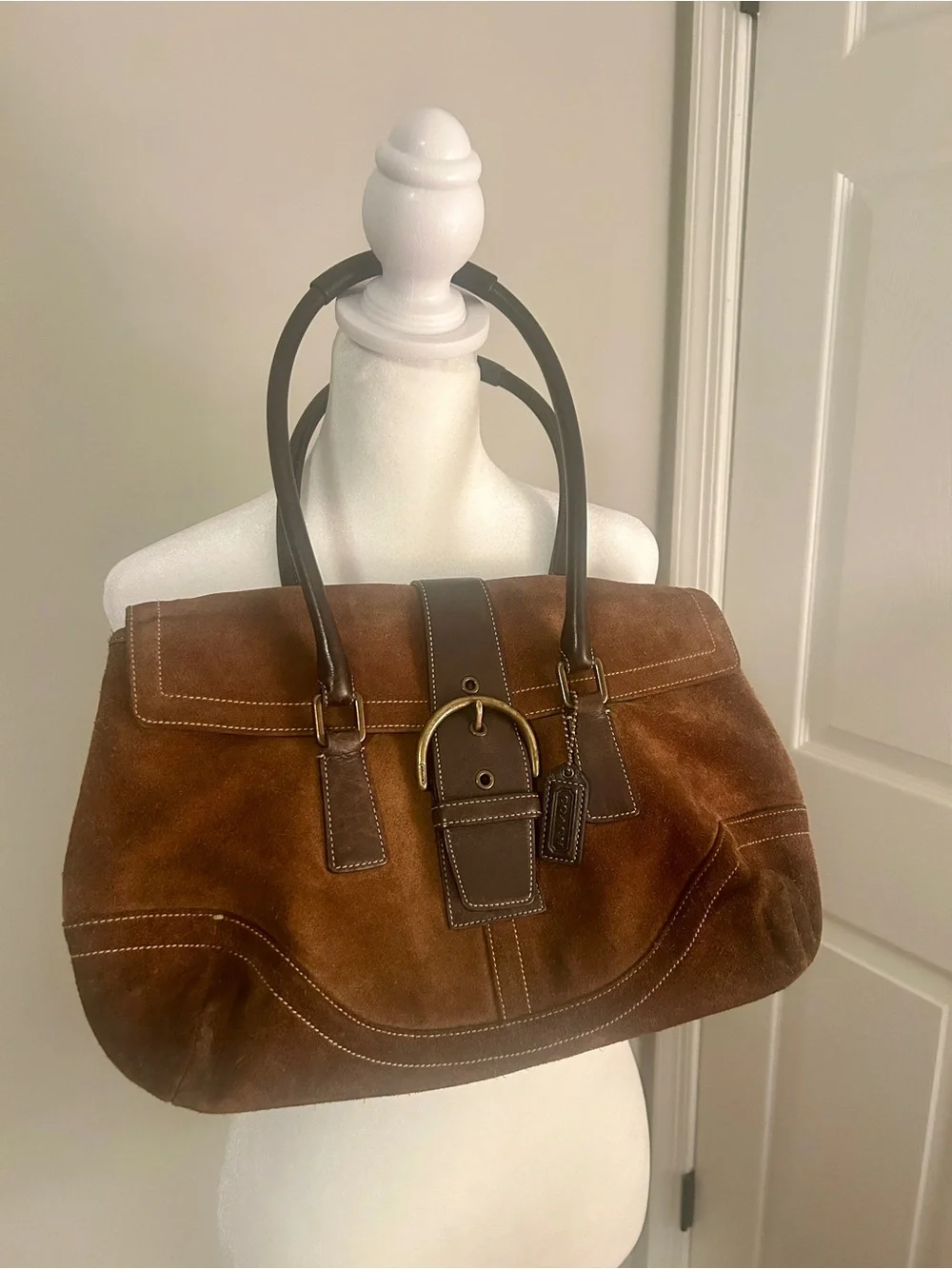 Y2K 2003 COACH SOHO FLAP BROWN SUEDE LEATHER PURSE